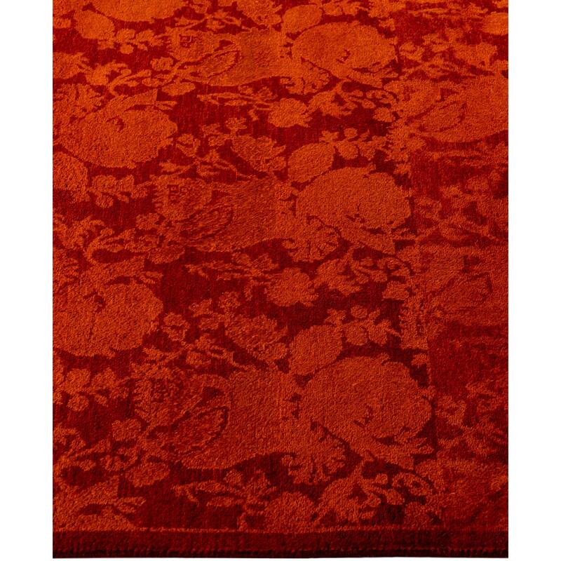 Overdyed One-of-a-Kind Hand-Knotted Area Rug - Orange - 2' 8" x 8' 1"