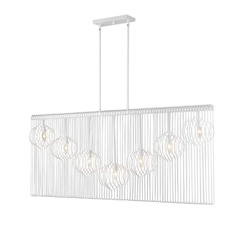 Contour 7 Light White Linear Chandelier