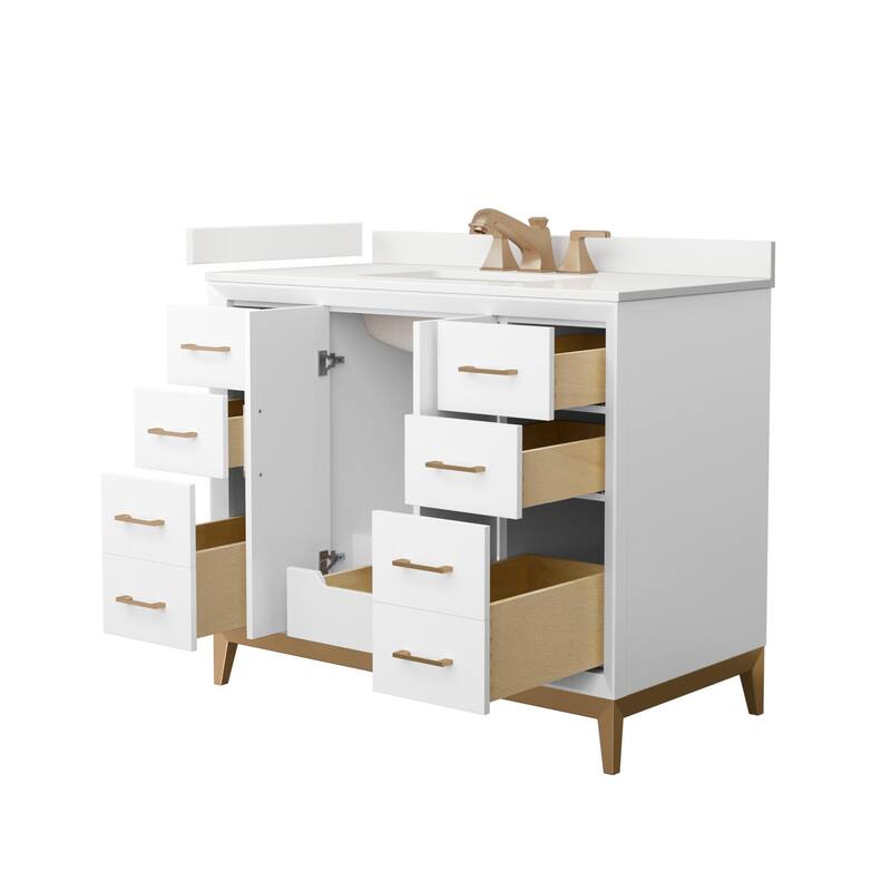 Wyndham Collection WCH818142S-QTZ-US3MXX Amici 42" Free Standing