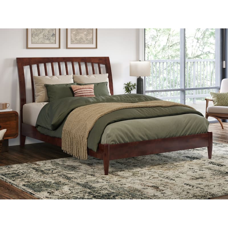 Orleans Solid Wood Low Profile Sleigh Platform Bed - Walnut - Full