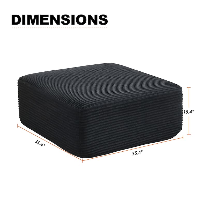Modular Sectional Ottoman Corduroy Rectangle Footstool