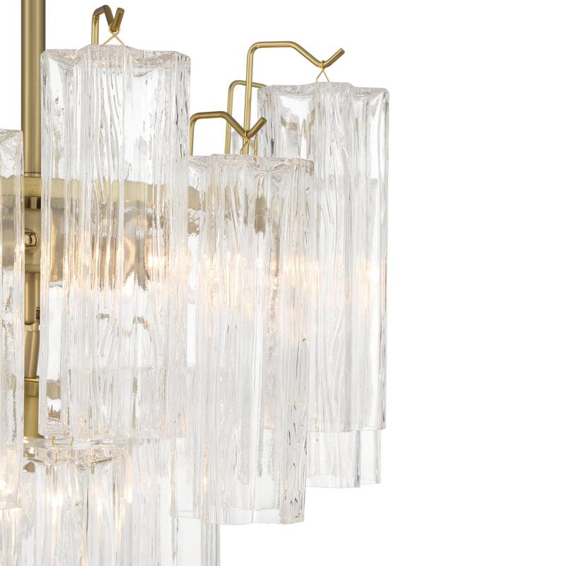 Artcraft Sophia 5-Light Semi Flush Mount - Brass with Tronchi Style Clear Glassware Shade