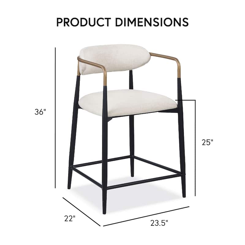 Furniture of America Darcy Modern Black Metal Counter Height Chairs (Set of 2)