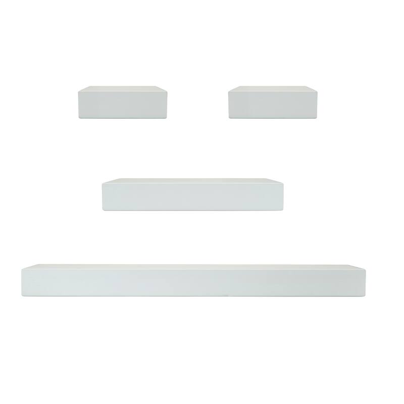 Set of 4 White Chunky Shelves, 1-24, 1-12, 2-6 Inch