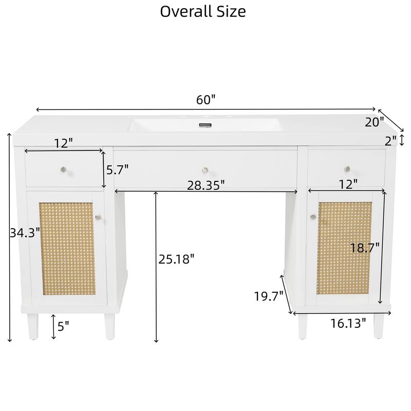 Christopher Knight Home - Aurelia Modern Solid Wood Legs Bathroom Vanity with Spacious Storage and Tip-Out Tray