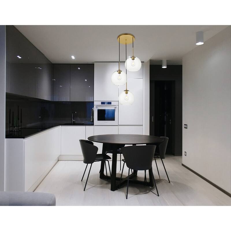 Dangling 3-light Clear Glass 20-inch Pendant