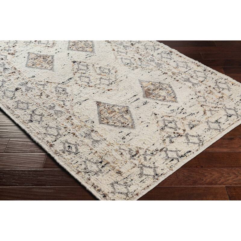 Surya Ishvi Handmade Bohemian Diamond Wool Area Rug