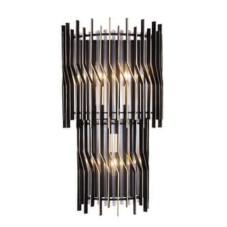 Varaluz Park Row Wall Sconce - Matte Black/French Gold - 6.25"D x 11"W x 20"H - 6.25"D x 11"W x 20"H