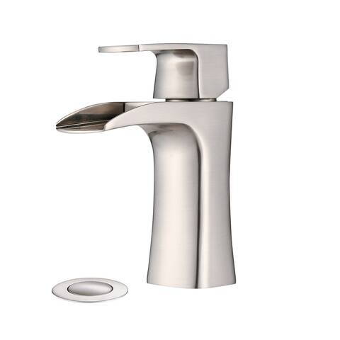 Waterfall Single Handle Bathroom Sink Faucet with Drain Assembly