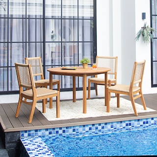 Cambridge Casual Hamptons 5-piece Teak Patio Wicker Dining Set