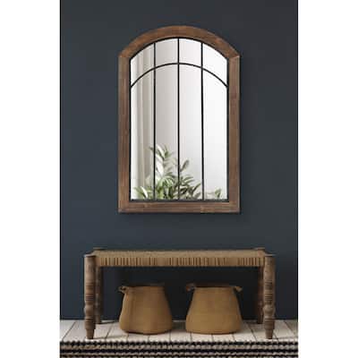 Kate and Laurel Haldron Wood Framed Arch Wall Mirror - 24x36