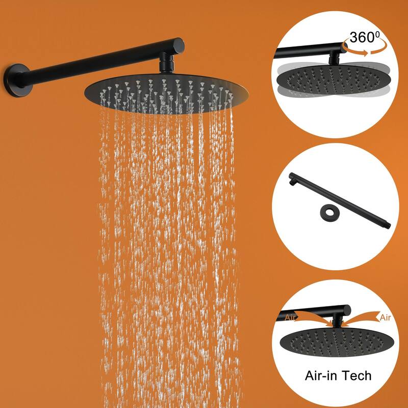Clihome 5-Spray Patterns 10 in. Wall Mount Dual Shower Heads