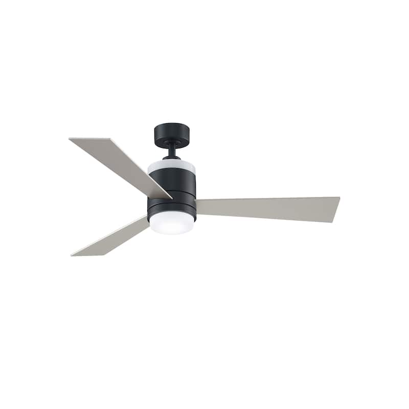 Fanimation Studio Collection Upright 48 inch Black Ceiling Fan with LED Light and Remote