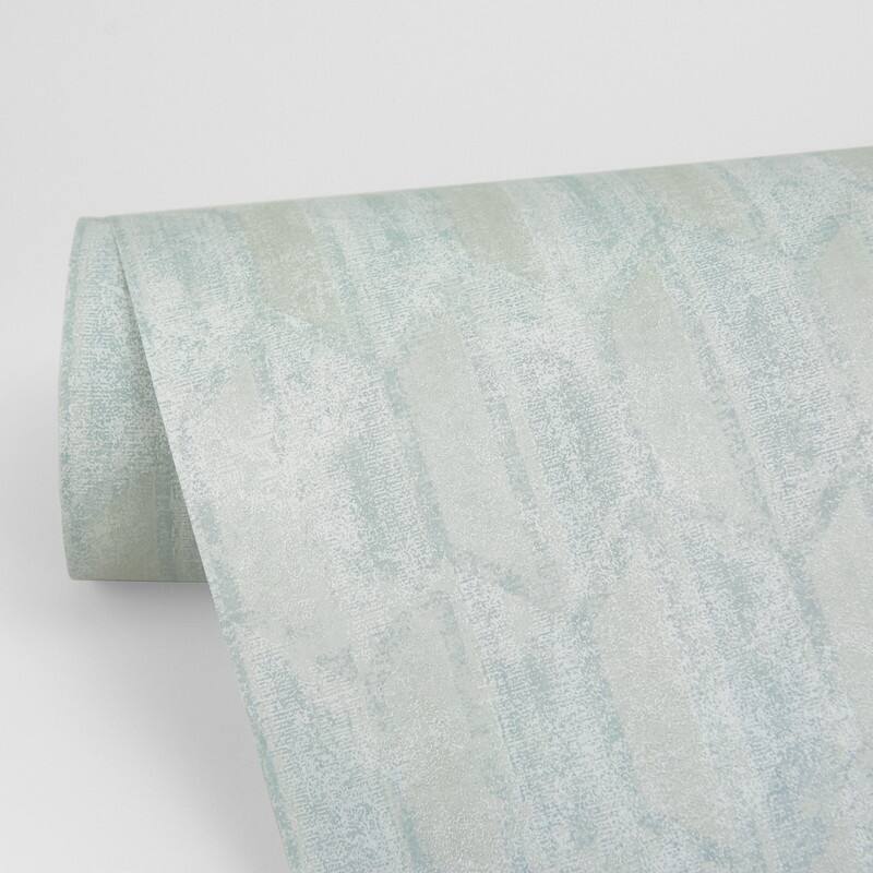 Brewster Kendall Teal Honeycomb Geometric Wallpaper - 21in x 396in x 0.025in