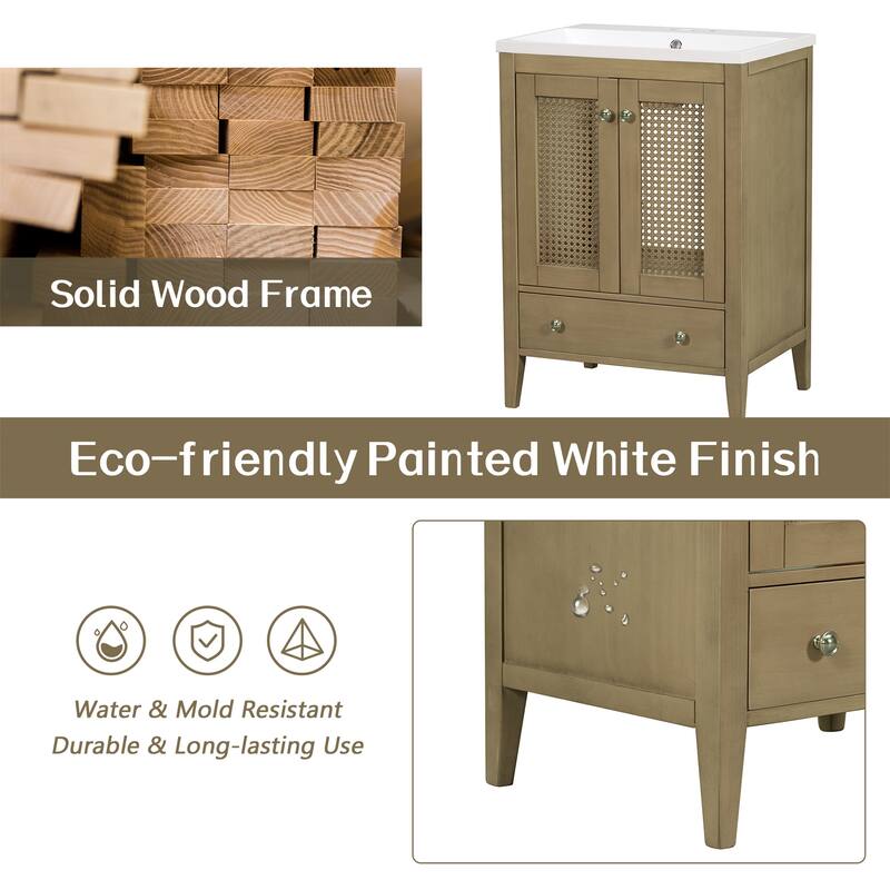Bathroom Vanity without Sink Base Only Cabinet with Doors and Drawer