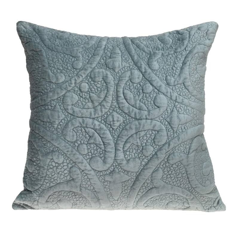 Seafoam Gray Quilted Velvet Square Throw Pillow Bed Bath & Beyond