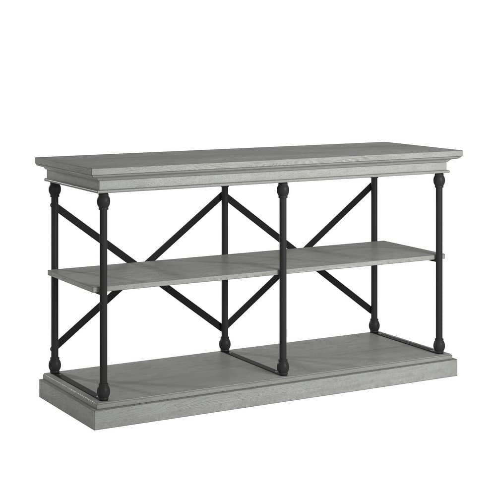 Barnstone Cornice Iron and Wood Entryway Console Table by iNSPIRE Q Artisan