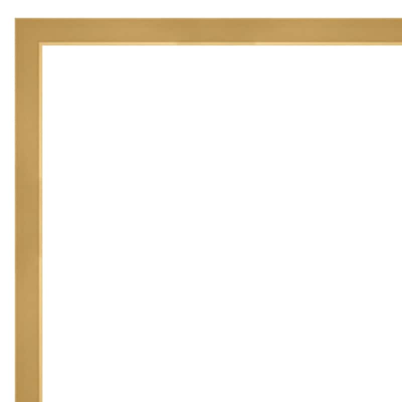 Non-Beveled Wood Bathroom Wall Mirror - Svelte Polished Gold Frame