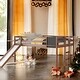 preview thumbnail 1 of 43, Elegant Design Full size Loft Bed Wood Bed,with Slide, Stair and Pine Wood Frame & Chalkboard, Espresso