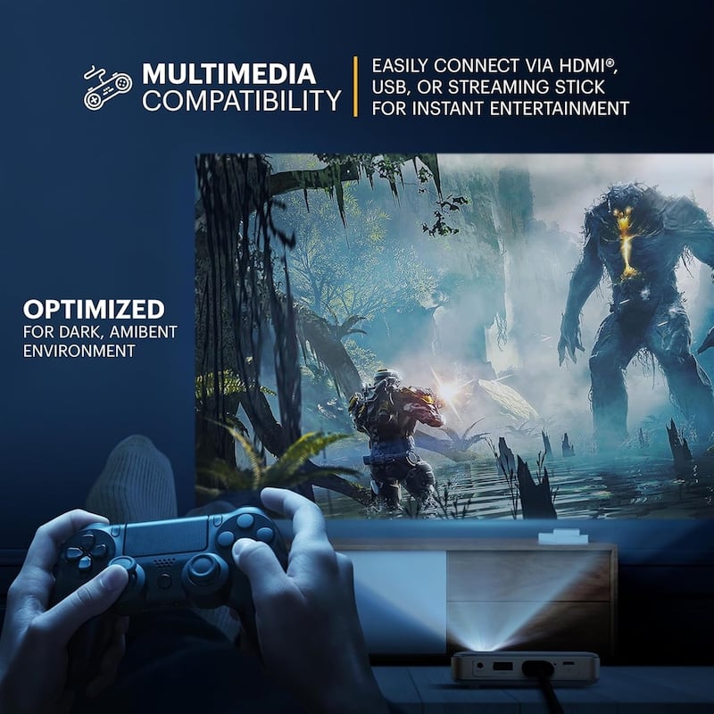 Kodak Luma 150 Pico Projector, Rechargeable Ultra Mini Projector with Travel Case (White)