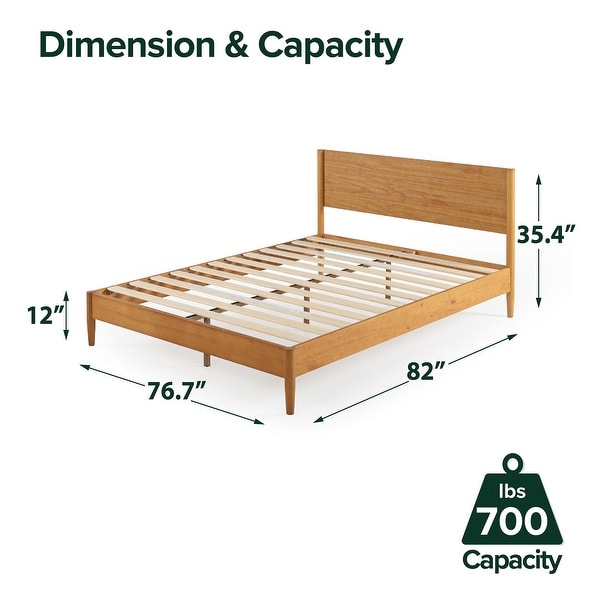 Priage by ZINUS Mid Century Wood Platform Bed Frame - Bed Bath