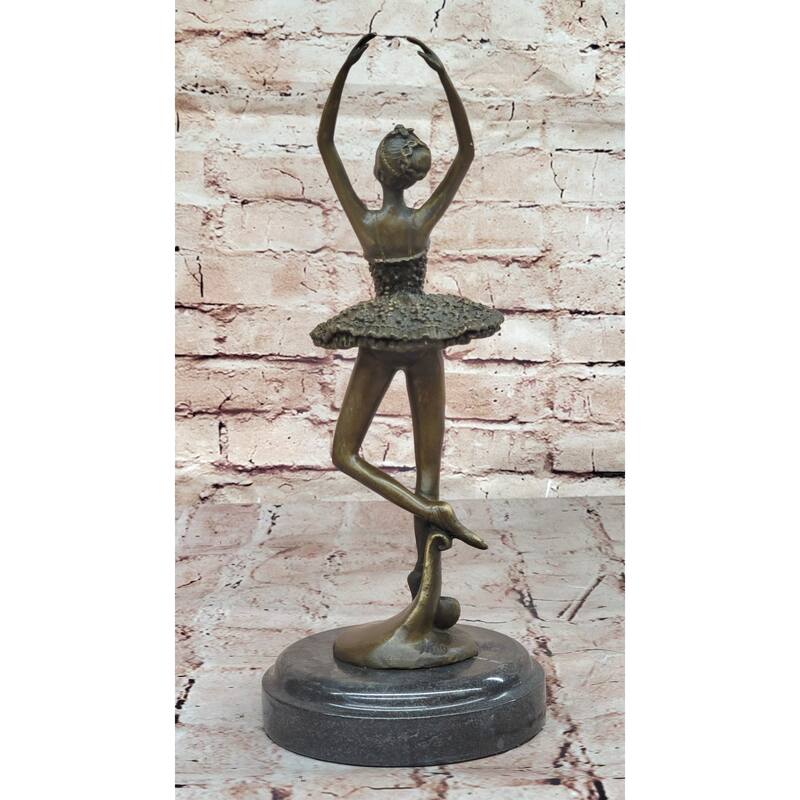 Art Deco Cute Child Ballerina A Bronze Trophy Sculpture Hot Cast Figurine