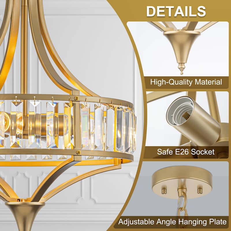 Starsky 4-Light Modern Crystal Drum Chandelier