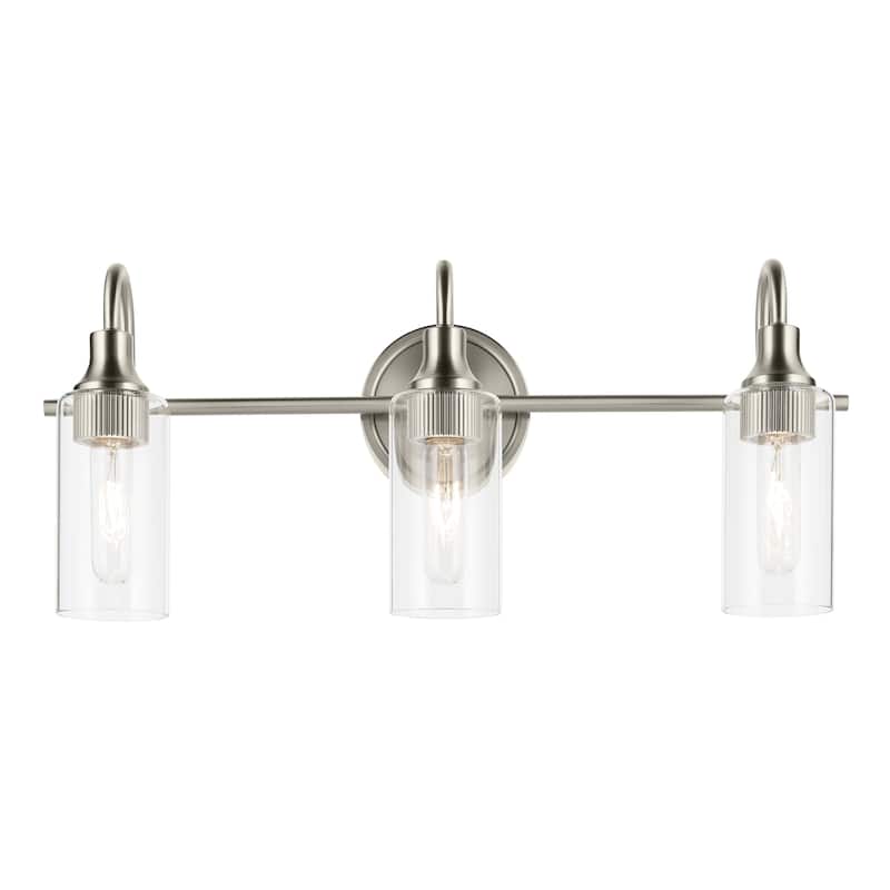 Kichler Lighting Kavi 23" 3-Light Vanity Light with Clear Glass in Brushed Nickel