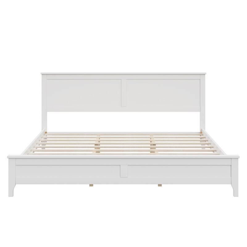 Modern Solid Wood King Size Platform Bed