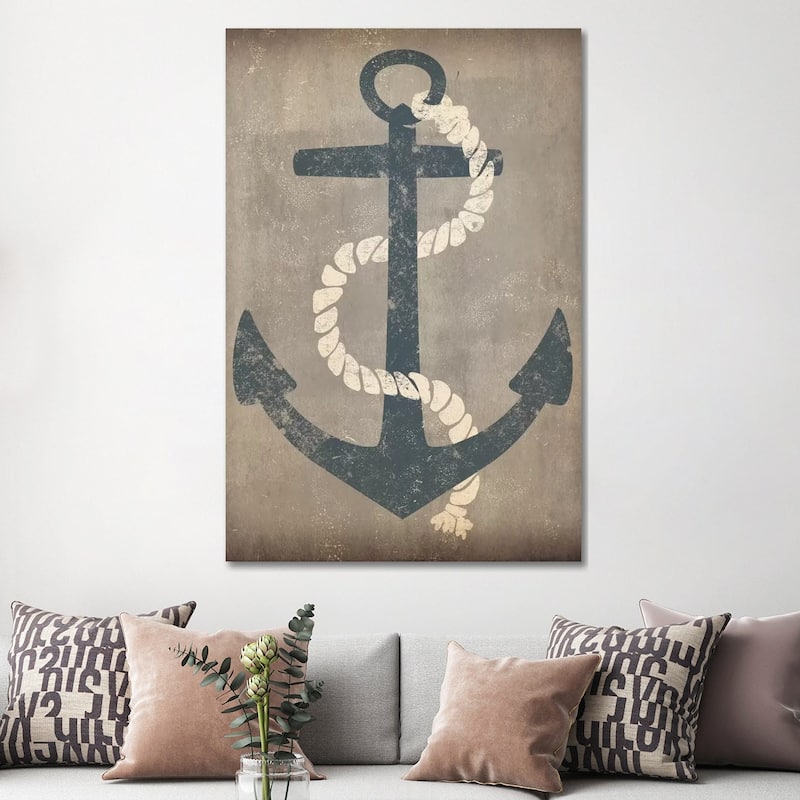 iCanvas "Nautical Anchor (Grey)" by Ryan Fowler Canvas Print