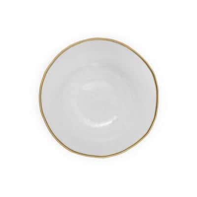 Set of 4 Clear Salad Plate with Gold Rim 8.25"D