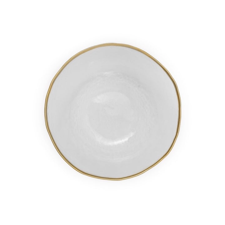 Set of 4 Clear Salad Plate with Gold Rim 8.25"D