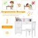 preview thumbnail 26 of 28, Costway Kids Wooden Study Desk & Chair Writing Table w/Drawer Storage