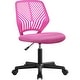 preview thumbnail 8 of 30, Yaheetech Adjustable Armless Office Chair Swivel Computer Study Chair Rose Red
