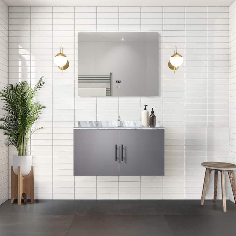Geneva Bath Vanity Carrara Marble Top, Sink and Faucet