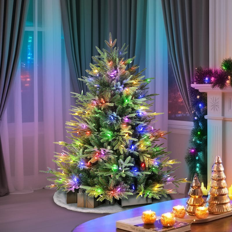 Puleo International 4.5' Pre-Lit Artificial Fraser Fir Tree with 200 Dual-Color LED Lights