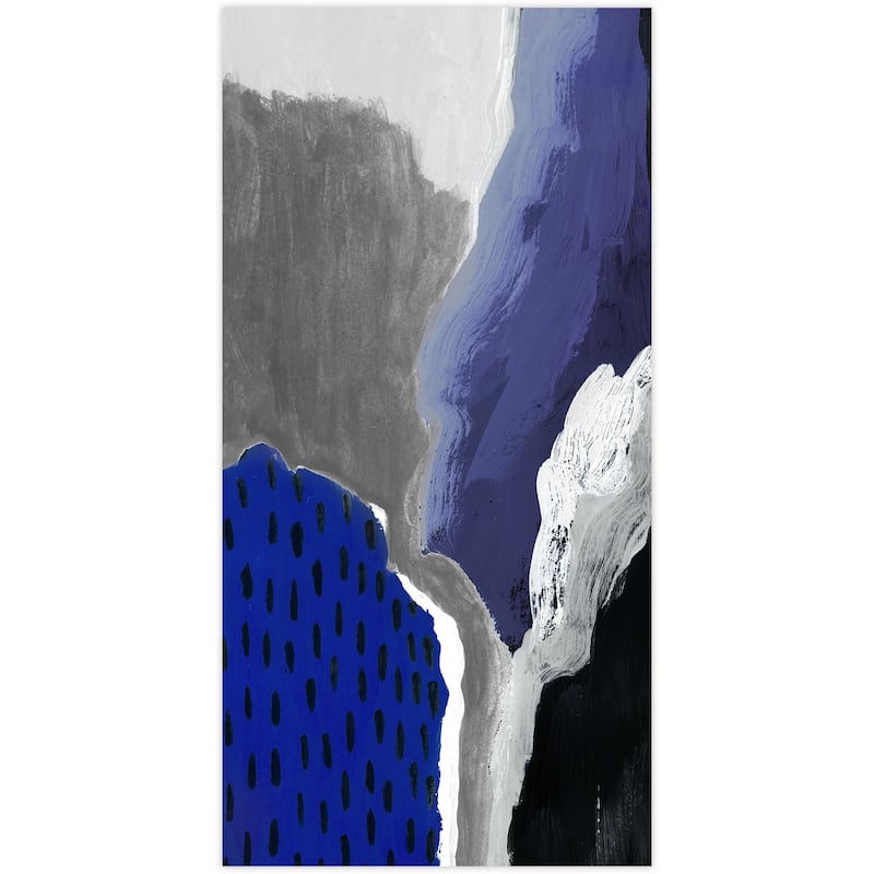 "Cobalt Abstract 2A" Frameless Free Floating Tempered Glass Panel Graphic Wall Art