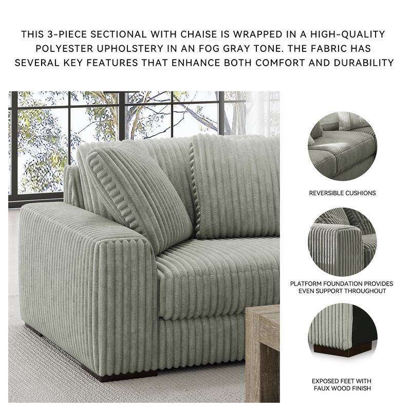 Signature Design by Ashley Lindyn 3-Piece Sectional with Chaise