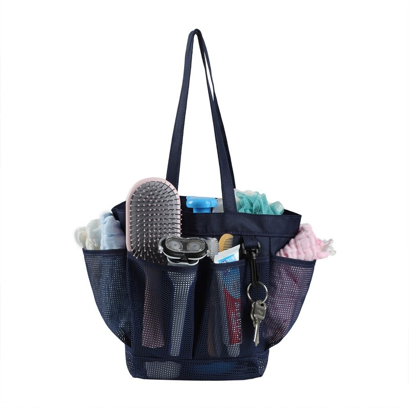 8 Pocket Quick Dry Shower Mesh Basket Tote Bag Breathable Caddy Bathroom Dorm 