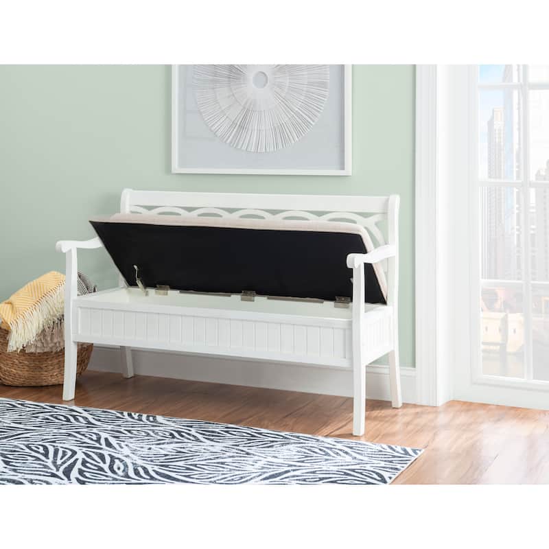 Linon Elliana Flip Top Entryway Storage Bench