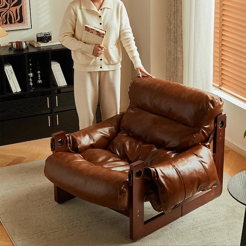 Retro Modern Leather Lounge Chair