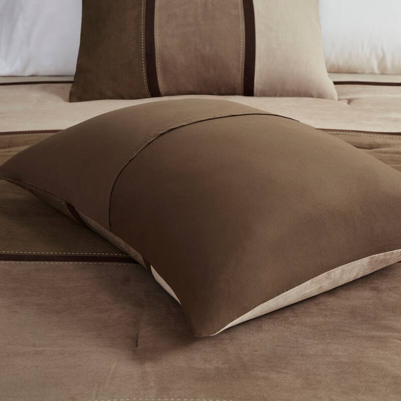 Madison Park Hanover 7 Piece Faux Suede Comforter Set
