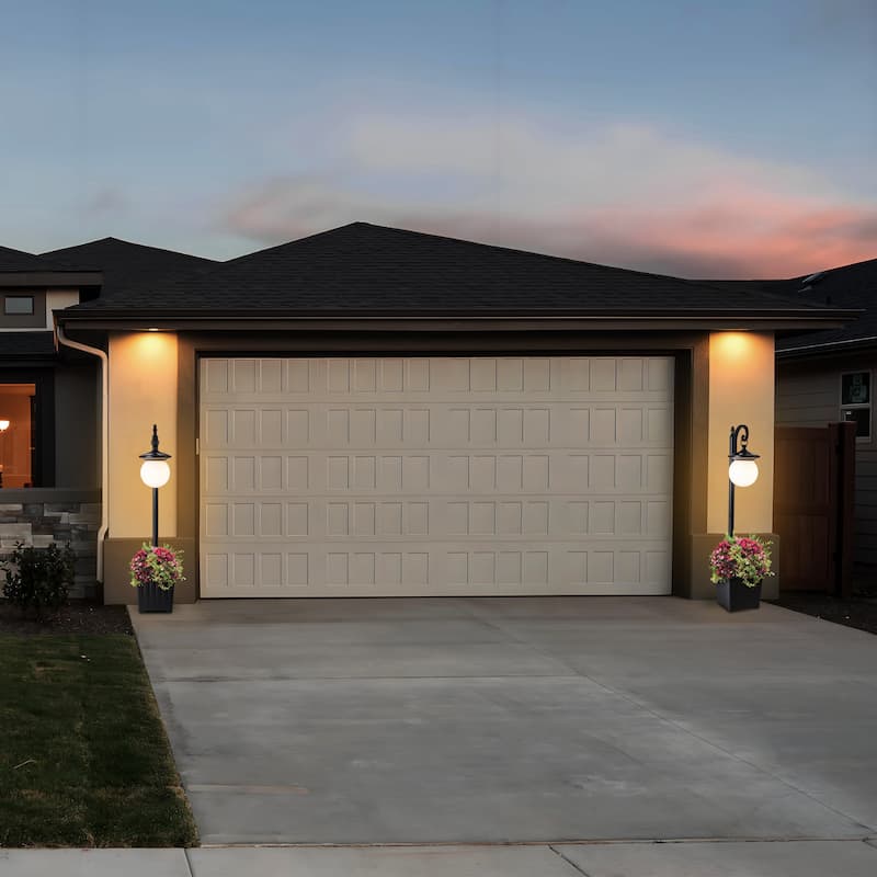 C Cattleya Integrated LED Solar Outdoor Post Light with Planter