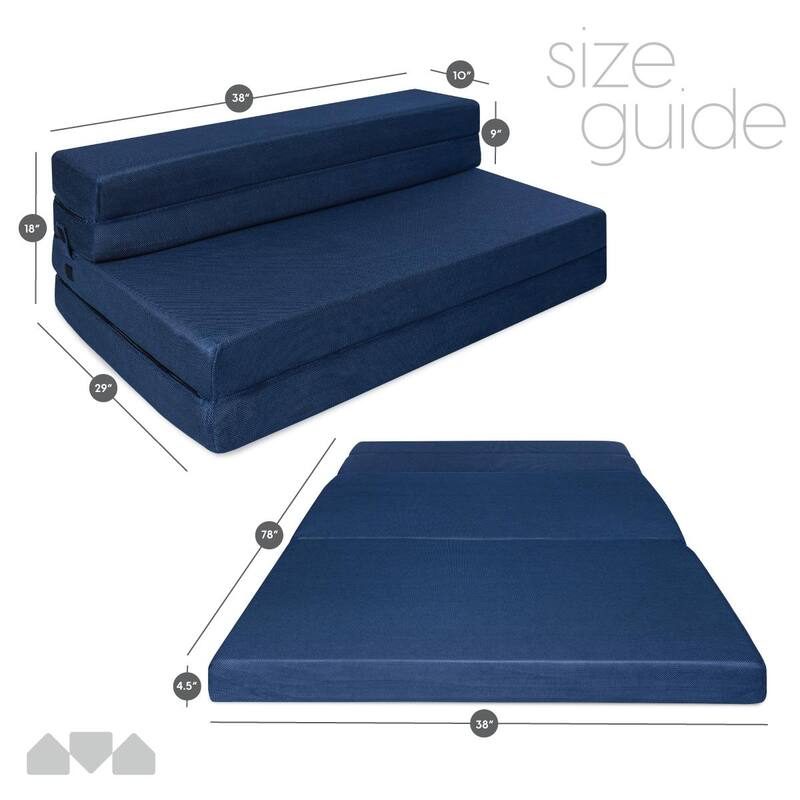 Milliard 4.5-inch Tri-Fold Twin XL Mattress Sofa Bed