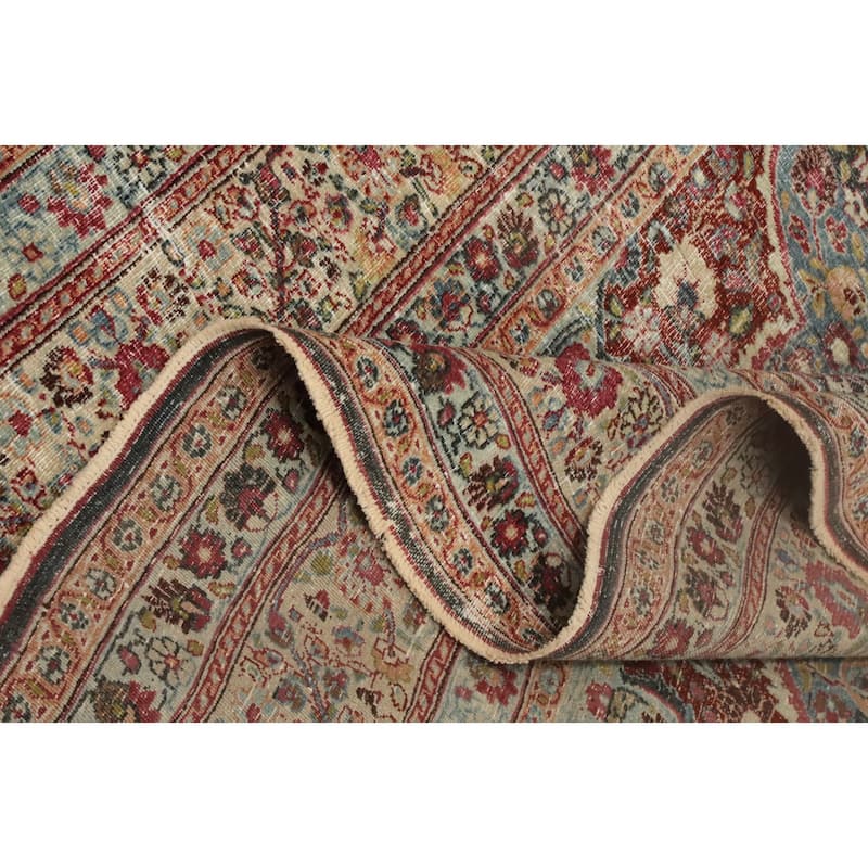 Hand Knotted Oriental 100% Wool Carpet Traditional Floral Navy Blue & Blues Dorokhsh Area Rug - 10' 5'' X 7' 4''
