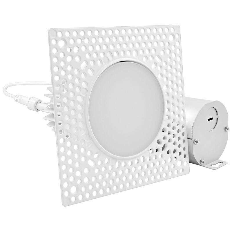 Luxrite 3 Inch Trimless Recessed LED Light with J-Box 15W 5CCT Dimmable Spotlight 1100LM CRI 90 Damp Rated ETL - Color Selectable 2700K/3000K/3500K/4000K/5000K