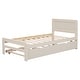 preview thumbnail 7 of 31, Modern Twin Size Platform Bed Frame with Trundle and Headboard