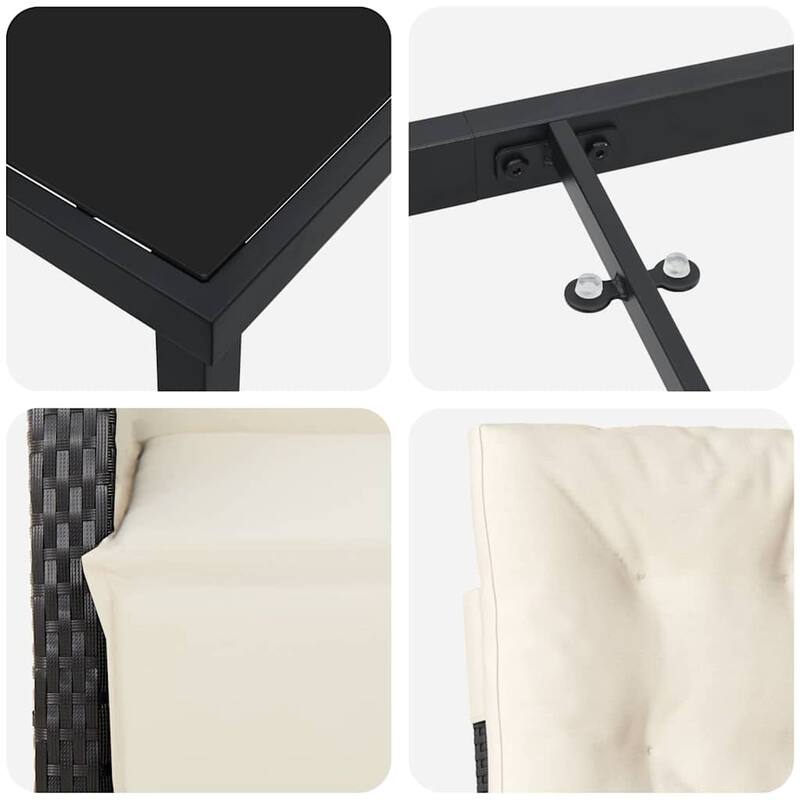 vidaXL Garden Dining Set with Cushion Poly Rattan