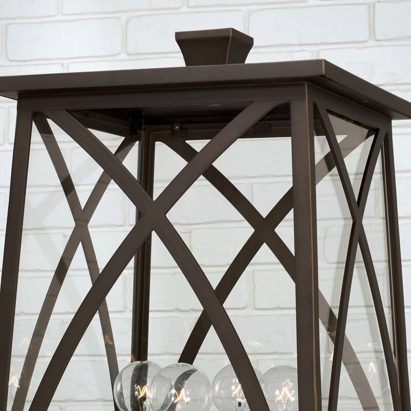 4-light Outdoor Post-Lantern w/ Clear Glass