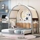 preview thumbnail 2 of 56, Twin Canopy Bed with Tent and Trundle